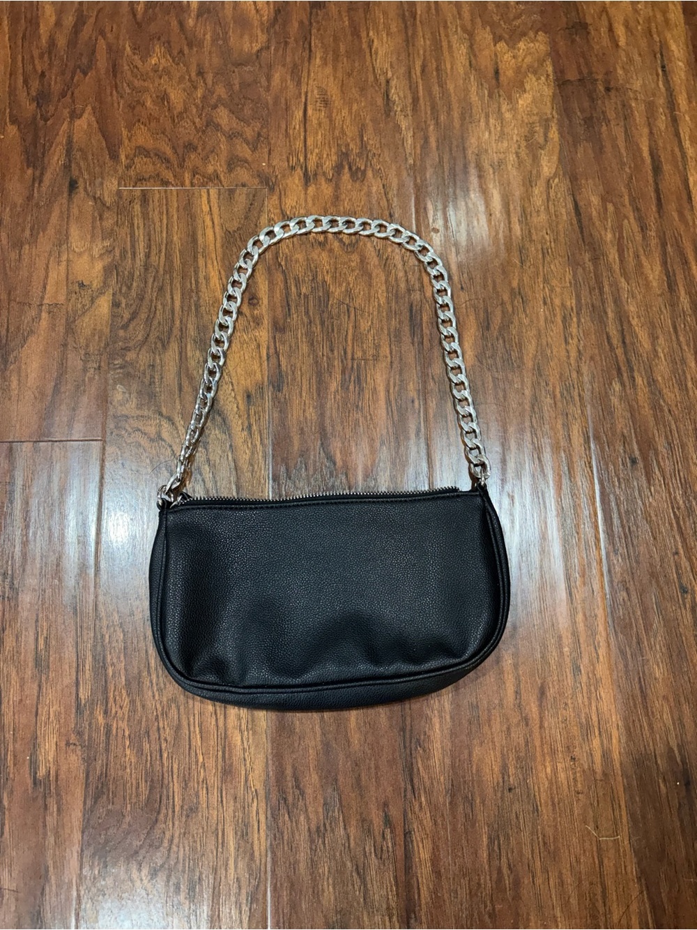 Forever 21 Black Crossbody Bag with Silver Chain Strap
